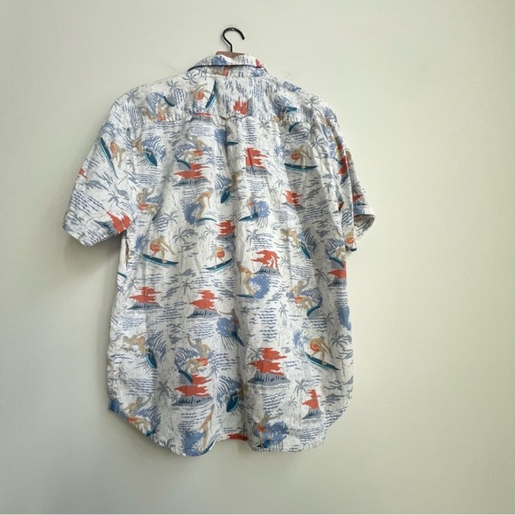 Tommy Bahama Shirt White Surfer Print Beach Button Up Short Sleeve Mens Medium - Picture 10 of 12